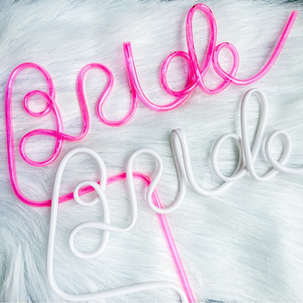 White Bride Straw Bachelorette Party Supplies Decoration Bride Bridal Shower